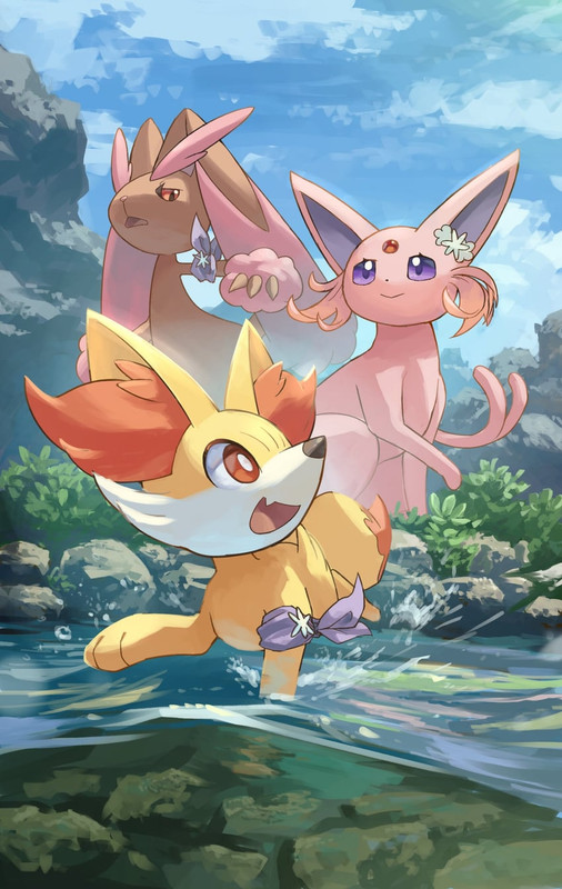 lopunny-espeon-and-fennekin-pokemon-and-