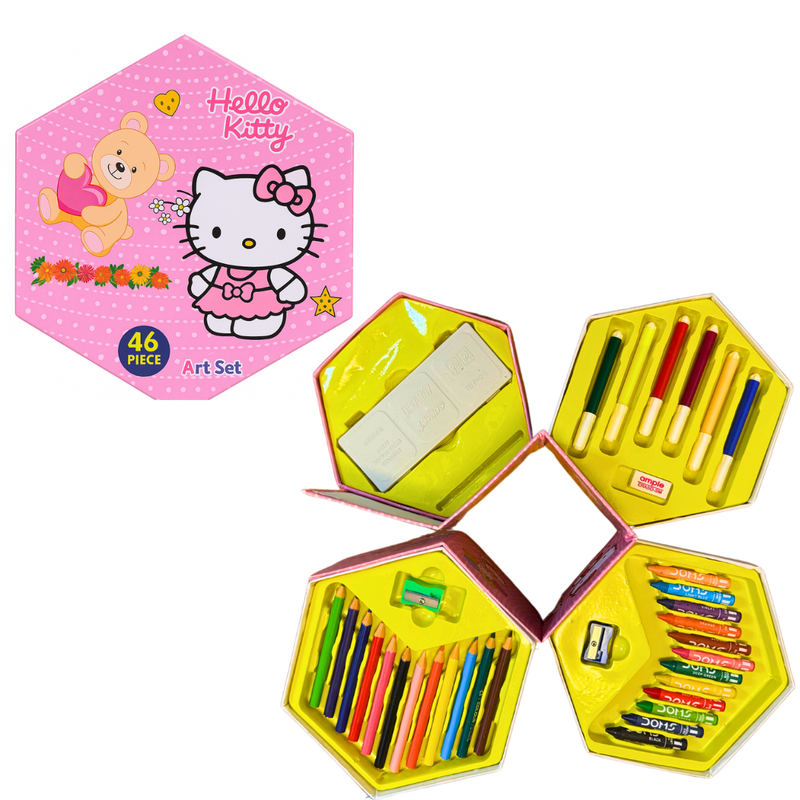 46 Pcs Hello Kitty Hexagon Colouring Box