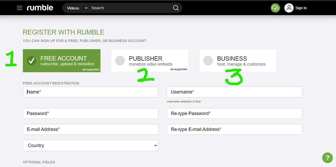 Register Rumble Account