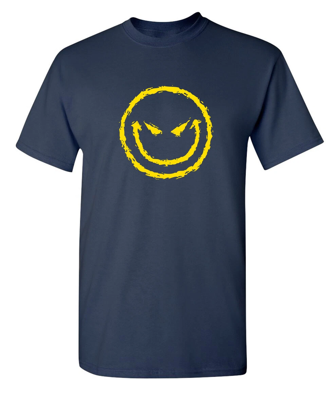 Evil Smile Face Sarcastic Humor Graphic Novelty Funny T Shirt Unisex Graphic product image view 5