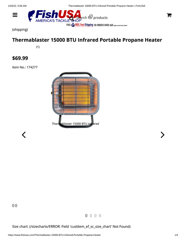 Thermablaster 15000 BTU Infrared Portable Propane Heater _ FishUSA