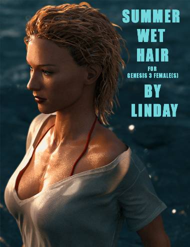 Summer Wet Hair for Genesis 3 Female(s) (REPOST)