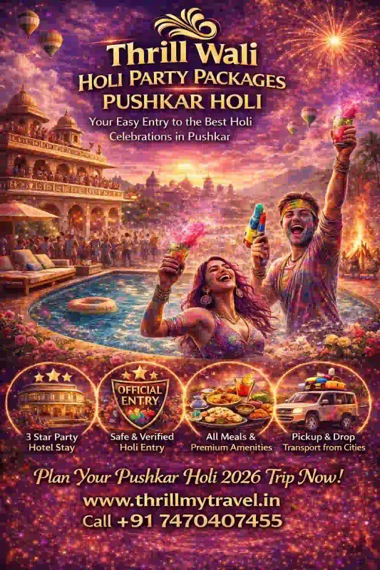 Pushkar Holi Trip Package 2026 from Jaipur and all cities