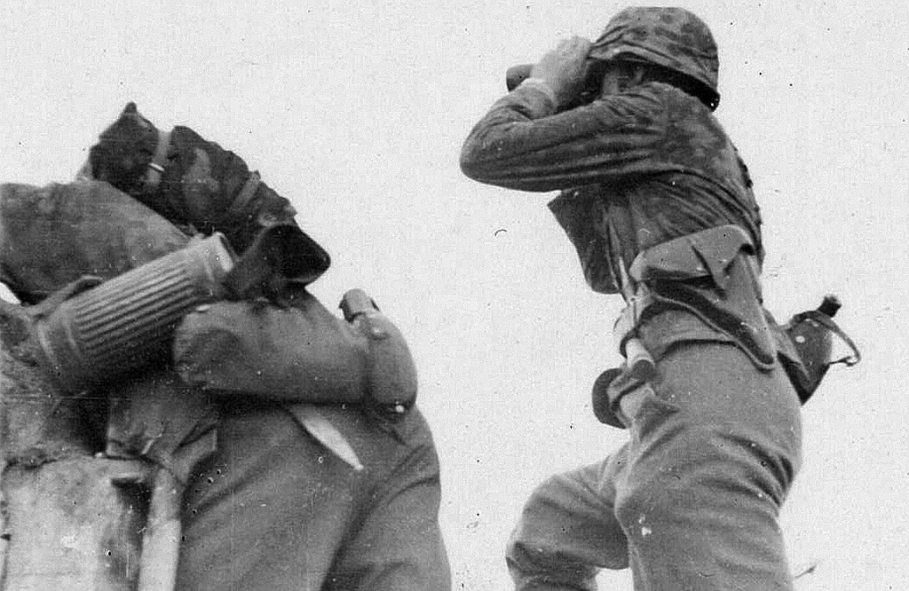 Soldados de las SS toman posiciones a las afueras de Grozny