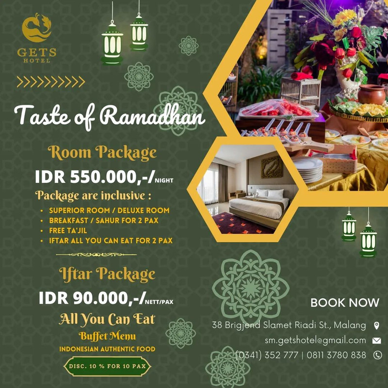 Gets Hotel, hotel di Malang yang menawarkan paket bukber all you can eat.