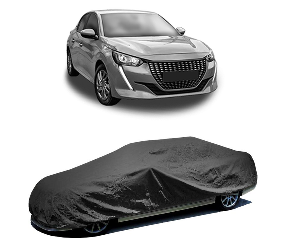 Husa tip prelata auto pentru PEUGEOT 208 II (UB_, UP_, UW_, UJ_) 2019,culoare negru, material textil impermeabil, rezistanta la intemperii praf UV, CARPASSION Husa Protectie