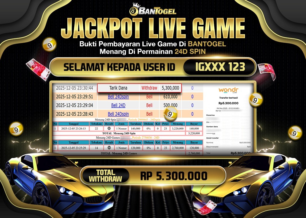 BUKTI JACKPOT LUNAS BANTOGEL
