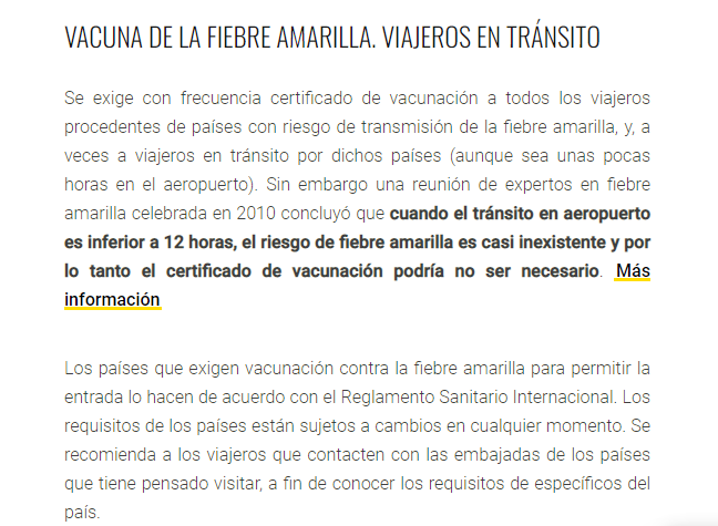 certificado de vacunación de la Fiebre amarilla - Vuelo a Johannesburgo Sudáfrica con escala Luanda, Angola - Foro África del Sur