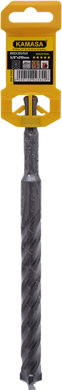 BROCA SDS-PLUS CON 4 ARISTAS DE CORTE 5/8"x210mm 5 ESTRELLAS KAMASA