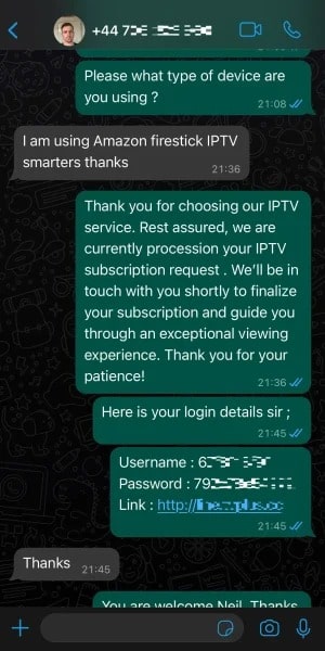 WhatsApp conversation
