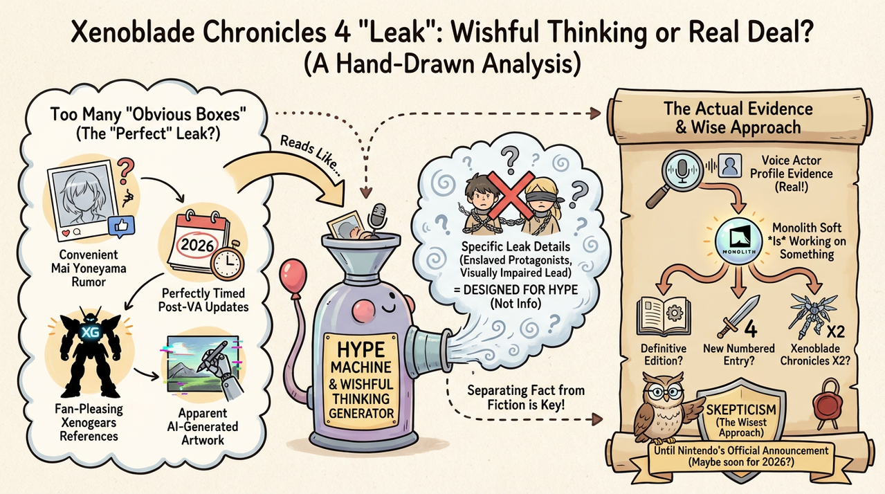 Xenoblade Chronicles 4 Leak Hints at Blind Female Lead and New Character Designer 1 Person playing RPG game on handheld console