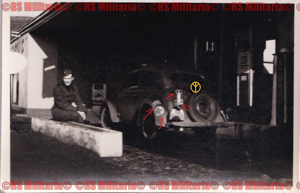 Wehrmacht PKW verschiedene Kennung Sanitäter Rot Kreuz   4.PD