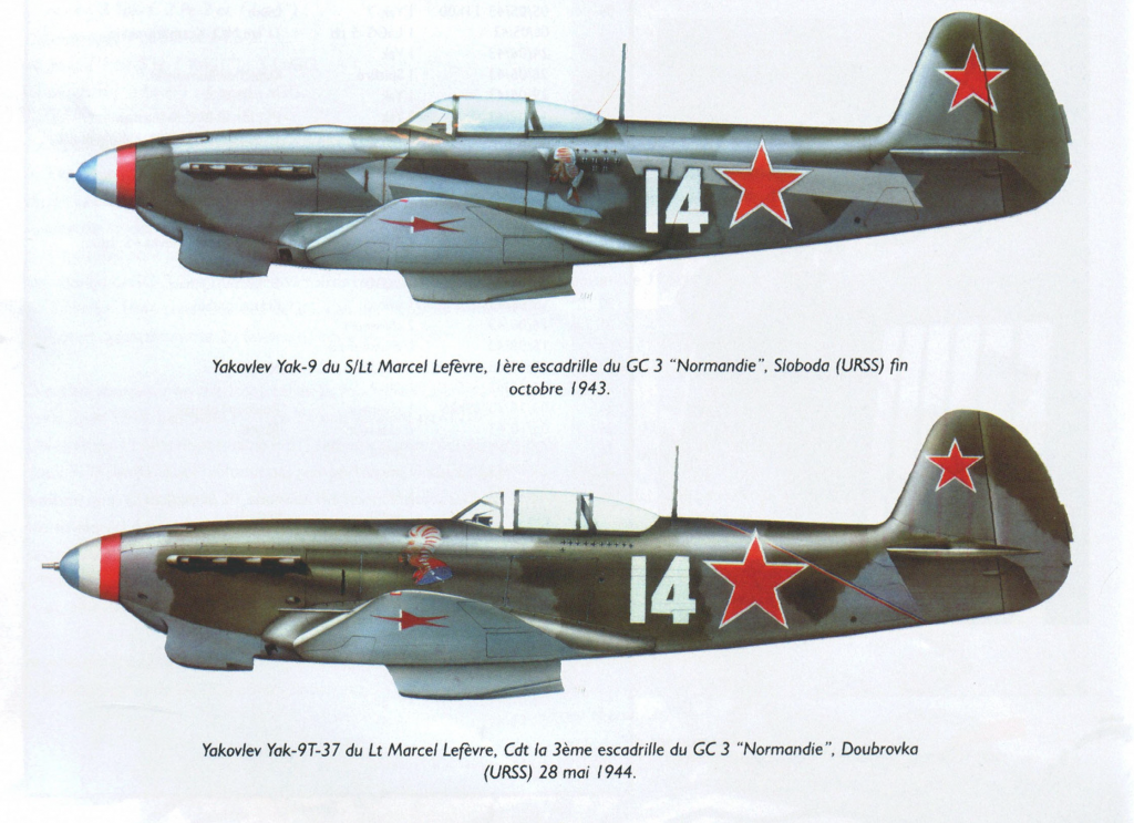 Yak-9 pilotado por Marcel Lefebvre. 8 victorias + 3 compartidas