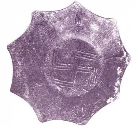 Gravado con esvástica de la tribu germana Turingia Gravado con esvástica de la tribu germana Turingia