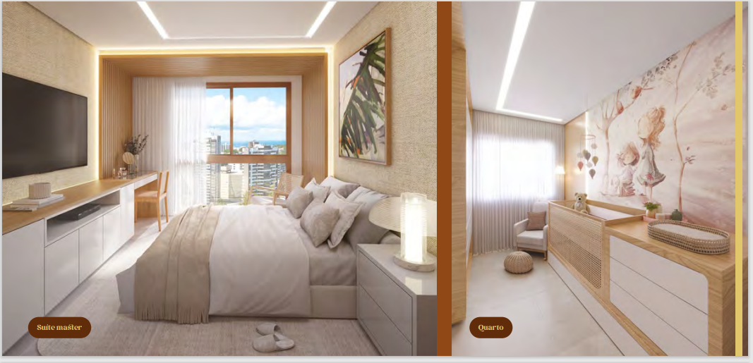 Suíte master com acabamento premium do Casa Boa Viagem