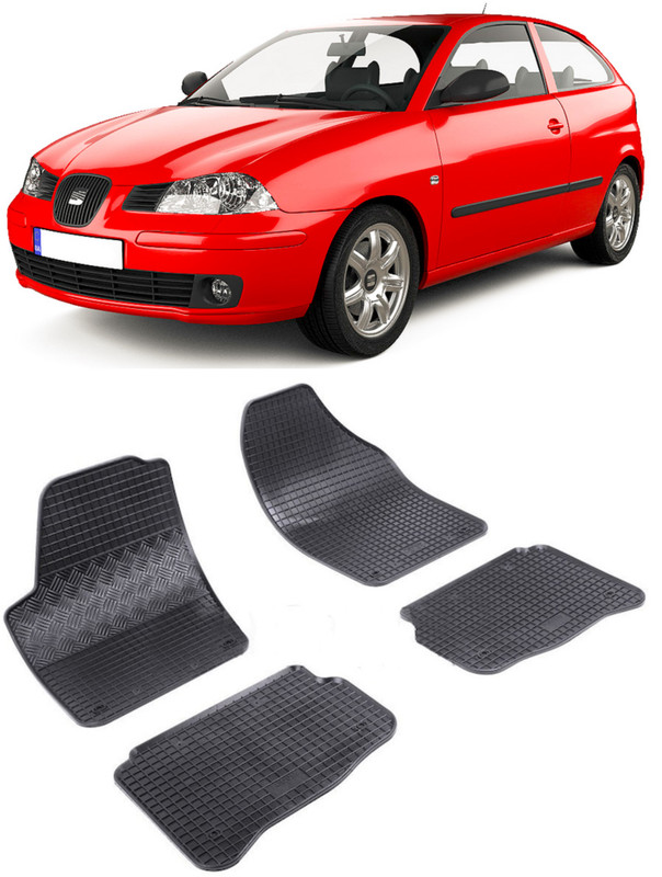 Set 4 covorase Seat Ibiza 2003-2008, din cauciuc 100%, compatibile cu autoturismul SEAT Ibiza