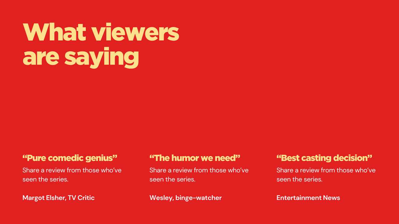 TV and Film Series Bible Presentation in Red Yellow Bold Typographic Style