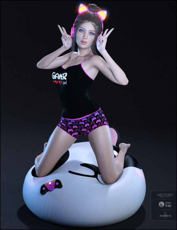 Gamer Girl PJs and Accessories for Genesis 8 Female(s)