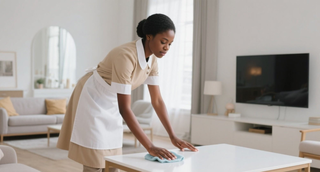 maid doing the household