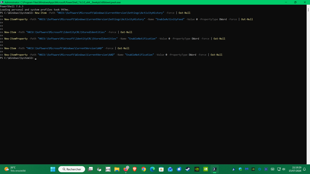 NOUVELLES COMMANDES POWERSHELL