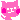 A pixel art gif of a blushing cat with a wagging tail