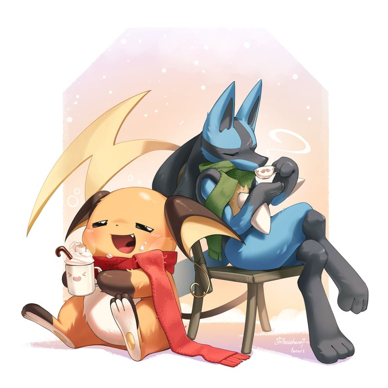 lucario-and-raichu-pokemon-drawn-by-hois