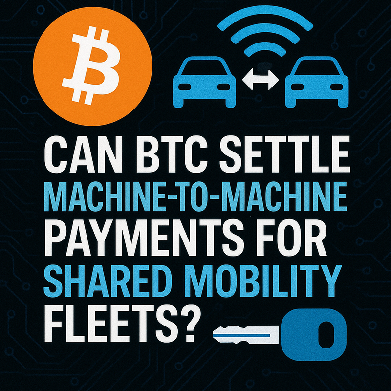 Can BTC settle machine-to-machine payments for shared mobility fleets?