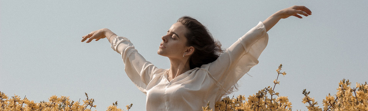 a girl enjoying freedom