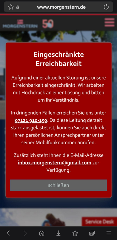 Problem bei Morgenstern