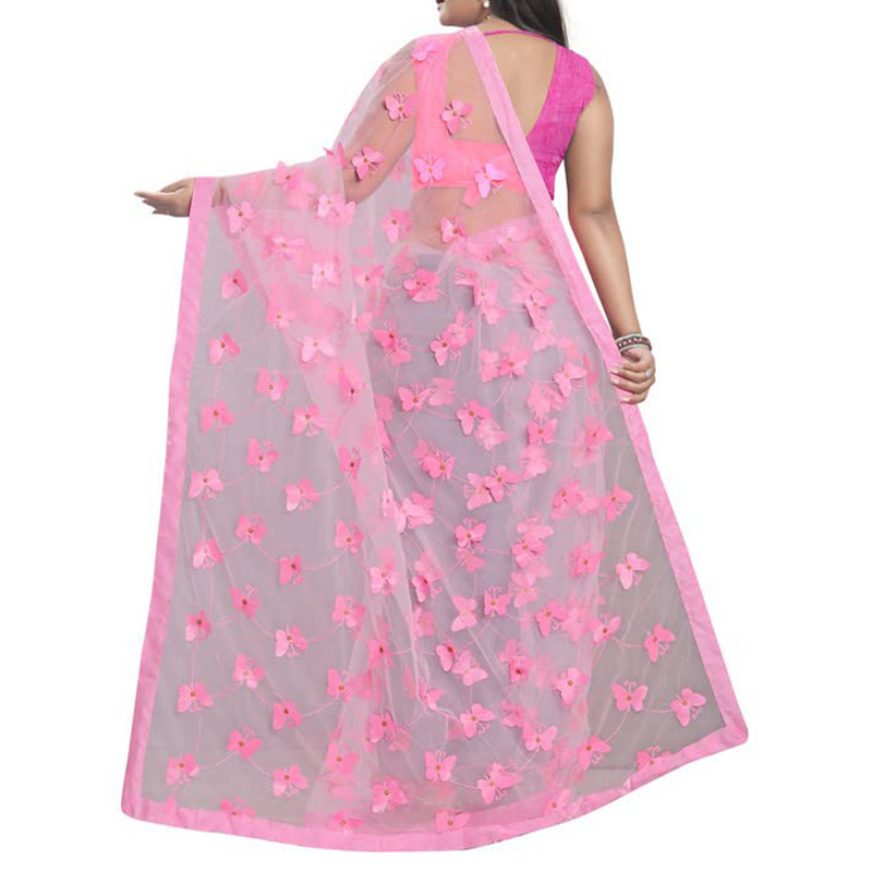 Sarí de mariposa para mujer con pieza de blusa elegante diseñador sari para ropa étnica - Imagen 44 de 48