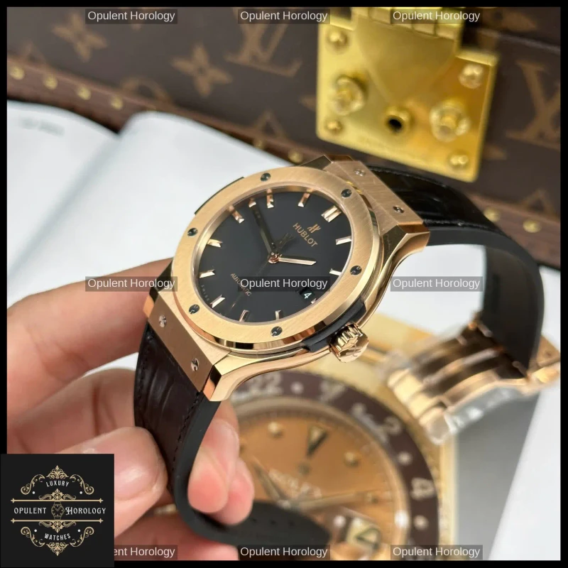 Hublot Classic Fusion King Gold Plated 42mm Black Dial Swiss Automatic Movement