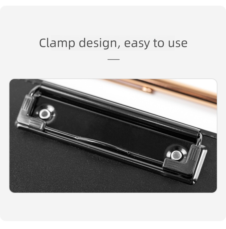 Black Three-Fold Clipboard with Document Holder – PP Material, Compact Design for Medical & Office Use