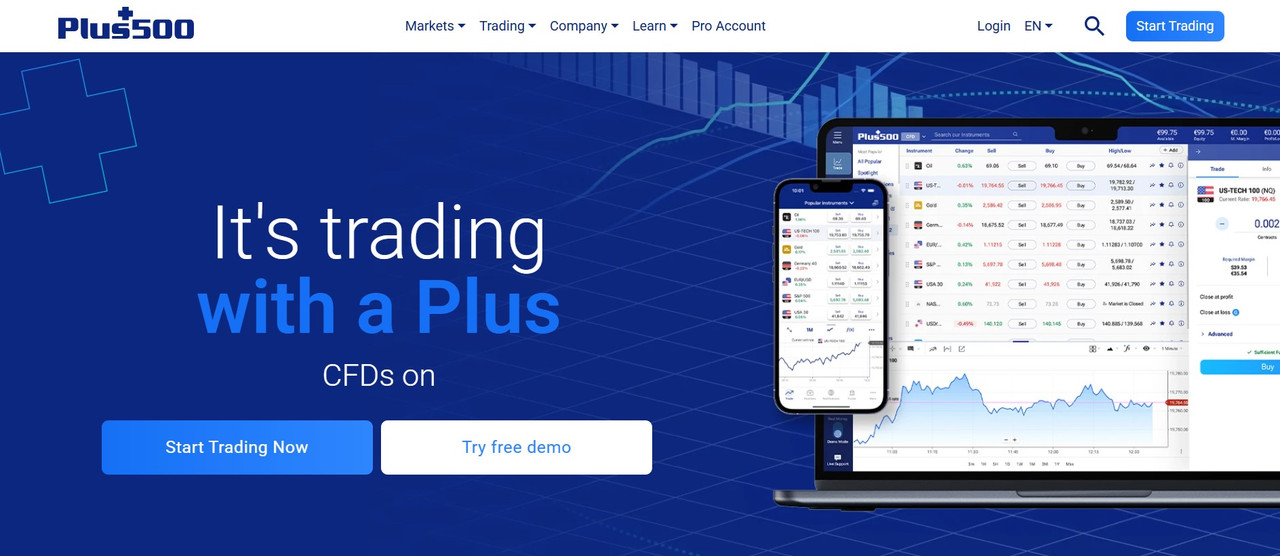 Plus500 japan fca regulated cfd trading platform with user friendly interface.