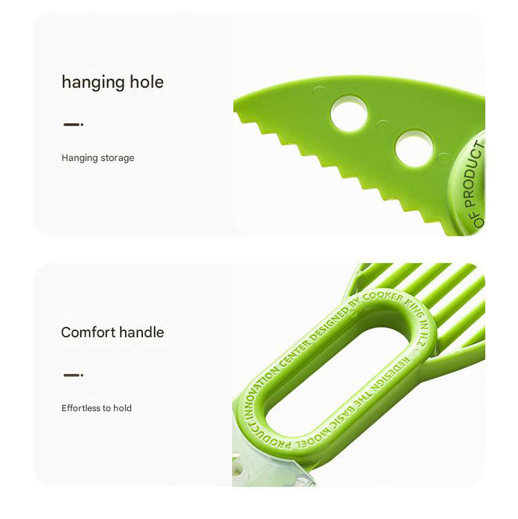 5-Pack Green Multi-Function Fruit Cutter Set – Precision Avocado Slicer with Integrated Pit Remover & Even Slicing Grid, PP Material, Compact Design
