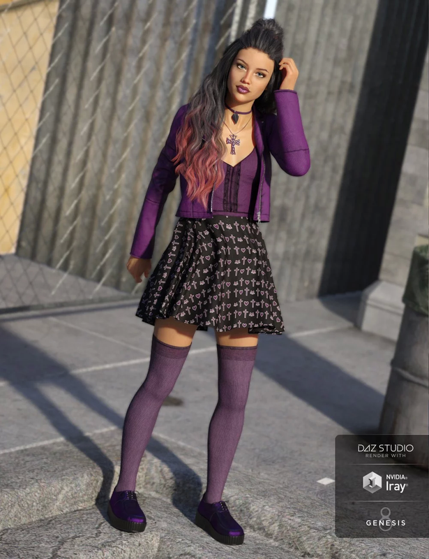 Pastel Goth Outfit for Genesis 8 Female(s) Pastel Goth Outfit for Genesis 8 Female(s)