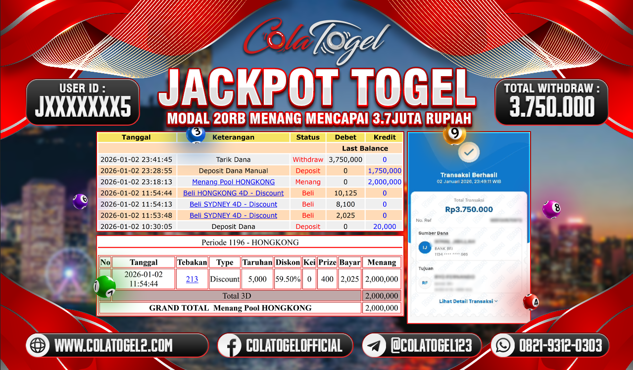 JACKPOT HONGKONG LOTTO!!