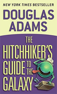 The cover for The Hitchhiker’s Guide to the Galaxy