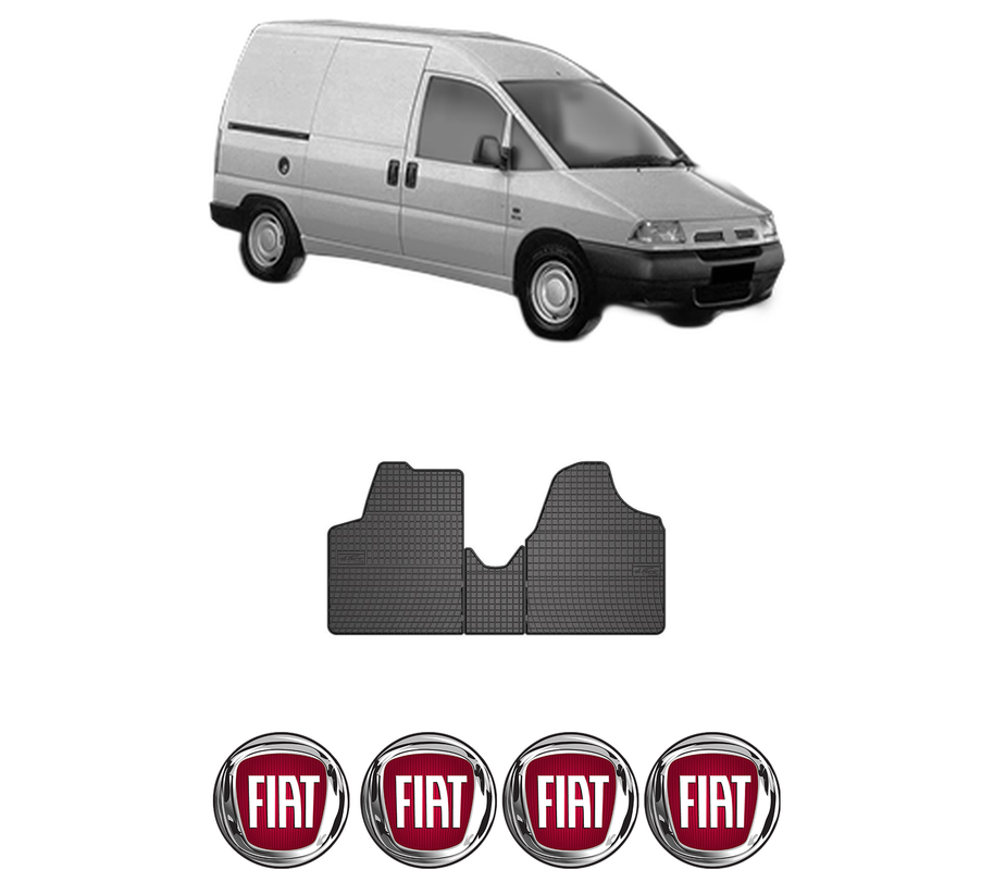 Set covorase presuri FIAT SCUDO Van (220_) din 1996-2006, auto, din cauciuc thermoplastic, 4 Stickere auto cu FIAT