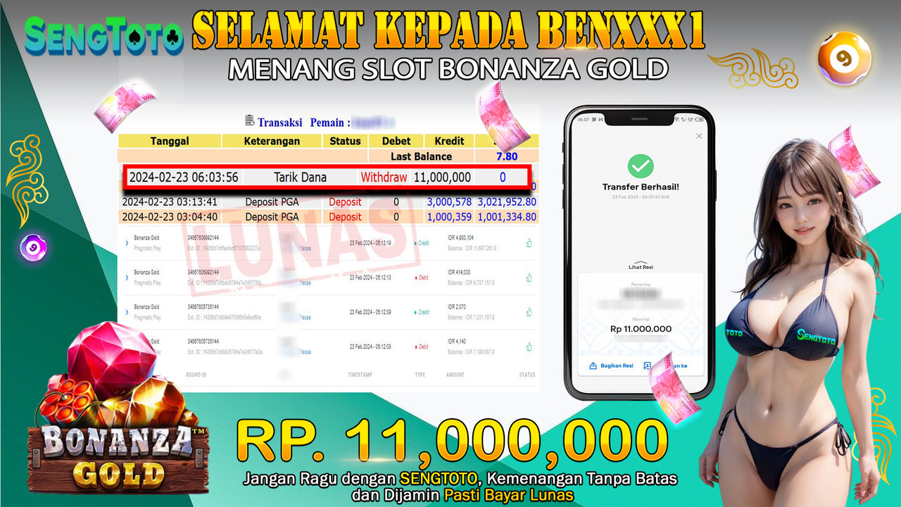 BUKTI PEMBAYARAN SLOT BONANZA GOLD
