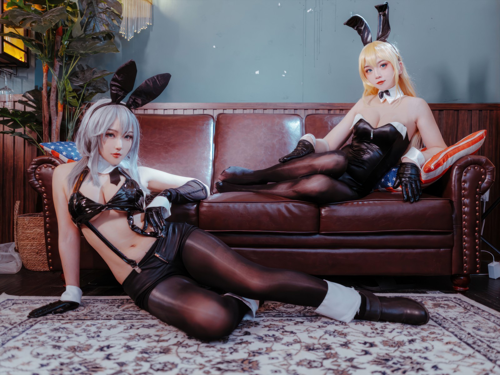 刺青Poi 北卡罗来纳 & 华盛顿 兔女郎 Cosplay｜碧蓝航线 双人写真（含隼隼子）【40P｜308MB】插图1