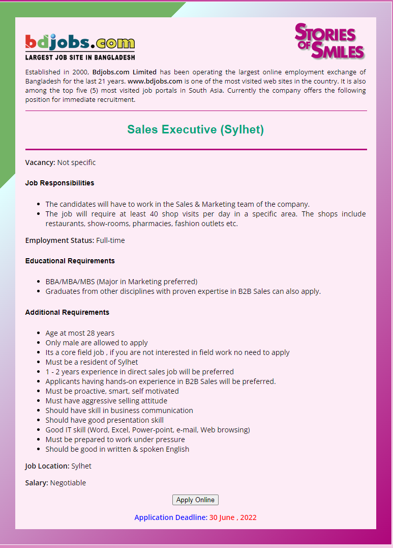Bdjobs.com Job Circular 2022 Image
