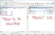 0 folder (left) and parent (right panel)