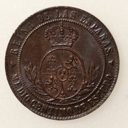 1/2 céntimo de escudo 1867. Isabel II. Segovia PAS5357