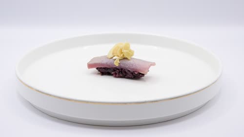 227. Nigiri sake nero flame mandorle - 2 pezzi