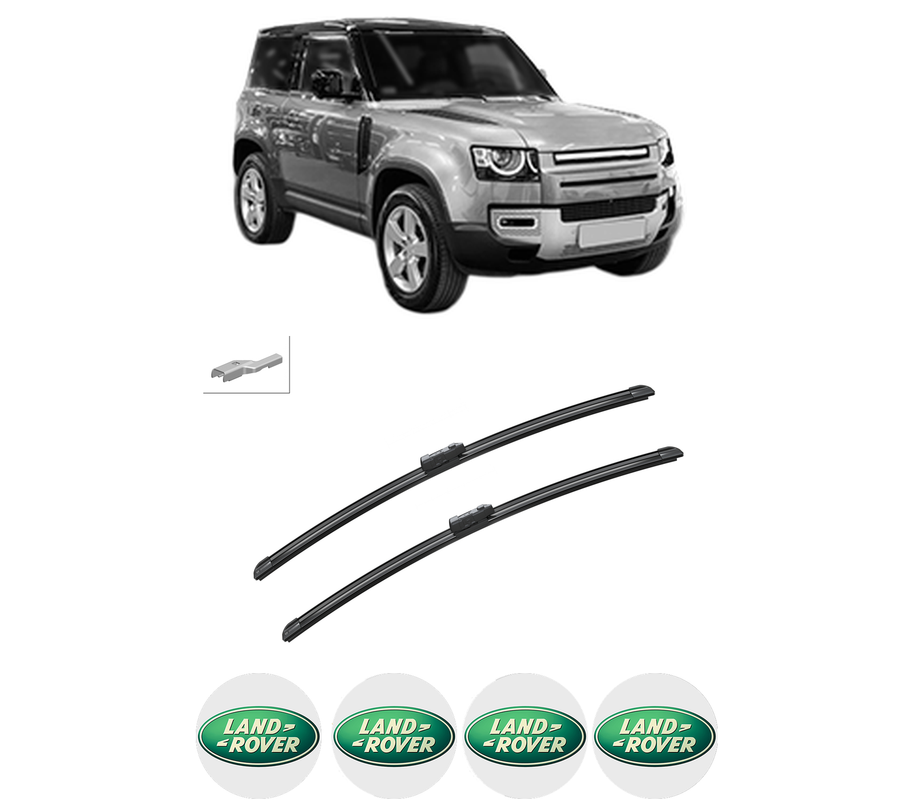 Set stergatoare auto LAND ROVER DEFENDER Station Wagon (L663) din 2019-2023, pentru parbriz auto, 2 bucati, Bosch Aerotwin, din cauciuc siliconat rezistent, 4 Stickere Auto LAND ROVER