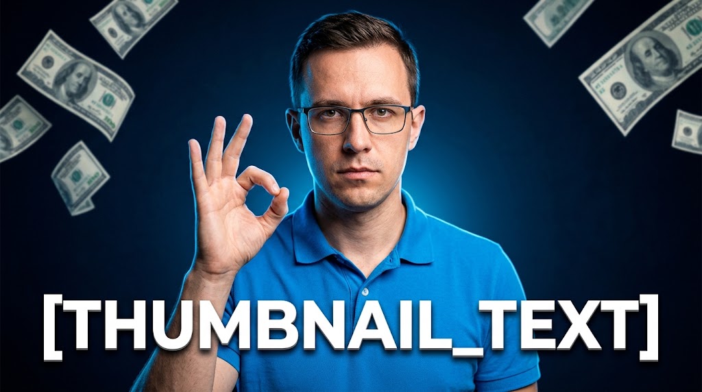 AI-generated example result for the youtube-thumbnail prompt: Creator & Lifestyle YouTube Thumbnail AI Prompt #187 – Single-Scene Composition