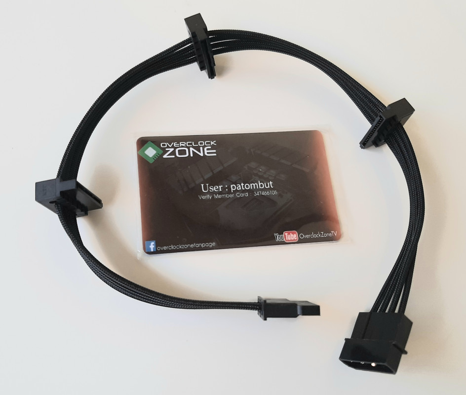 สายต่อไฟPSU จากตัวเมีย1ช่อง ออกSATA4ช่อง สายไนลอน 20191213_13040