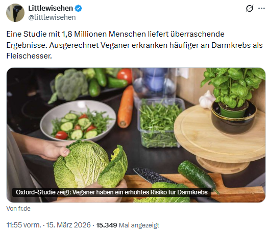 Darmkrebsrisiko bei Veganern