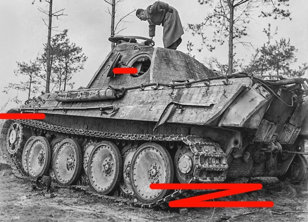 Panther Ausf. G (222) of 107 Panzer Brigade afte