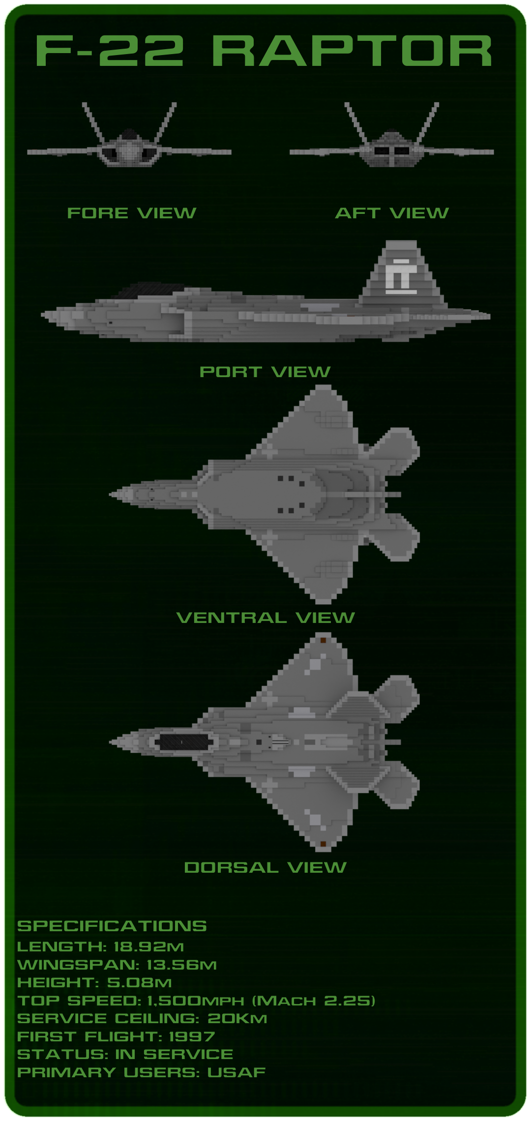 F-22 Raptor [3:1 Scale] Minecraft Map